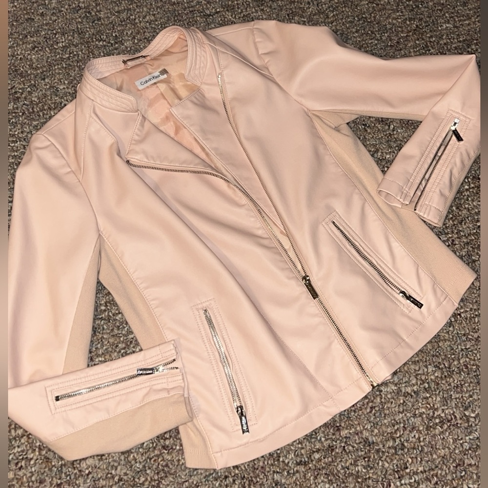 Women’s Medium Calvin Klein faux leather jacket.